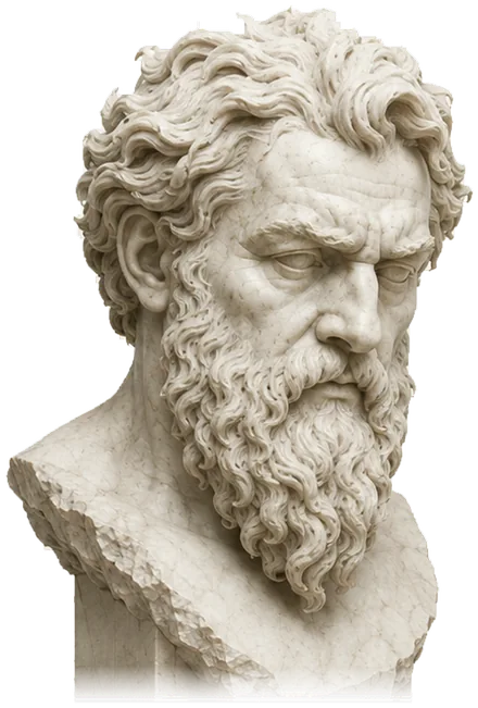 Marble bust of Heraclitus from the Inkall Philosopher Series.